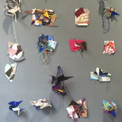 Play Date 2016 wall installation, 57 collages 10’ x 11’